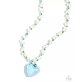Paparazzi New Paparazzi - Mermaid Model - Blue Heart Necklace