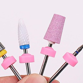NOLITOY 10PCS Nail Drill Bit Dust Cover, Protectors Caps Silicone Dust Collector Stopper Cover for Nail Art Cuticle