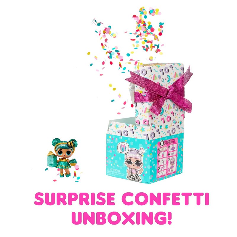 L.O.L. Surprise! Confetti Pop Birthday Doll with 8 Surprises -