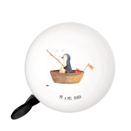 Mr. & Mrs. Panda XL Bicycle Bell Penguin Fishing Boat - Gift, Bicycle Bell, Loud Bicycle Bell, Large, Handlebar, Penguins, Fishing, Love of Life
