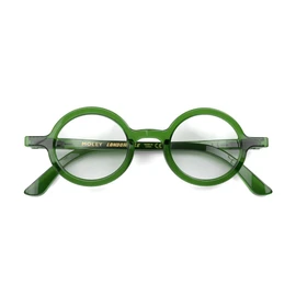 LONDON MOLE Eyewear | Moley Blue Light Blocking Glasses | Round Glasses | Cool Blue Blockers | Anti Eyestrain for Screens | Men's Women's Unisex | Spring Hinges | Gloss Transparent Green