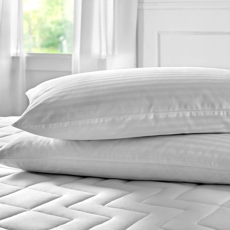 Pikolin Home - Ticking Pillowcase - 100% Cotton, white, 40