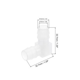 uxcell 1/3" 90 Degree Elbow Hose Barb, 2pcs L-Shaped Aquarium Air Valve Connector Tubing for Fish Tank Pond Air Line