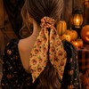 Halloween Hair Ties Elastics Hair Scrunchies 3Pcs Long Tail Bow