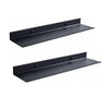 AJINGELA Wall Mounted Floating Metal Shelves Ledge, Black Bathroom Shelf