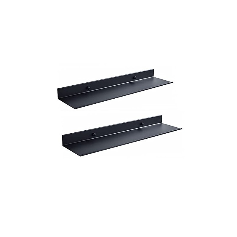 AJINGELA Wall Mounted Floating Metal Shelves Ledge, Black Bathroom Shelf