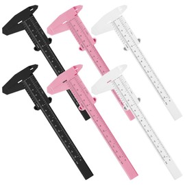 FRCOLOR Eyebrowrule Measuring Kit 6Pcs Plastic Brow Calipers Precision Eyebrow Ruler Easy to Use for Makeup Artists Includes 2 White 2 Black 2 Pink