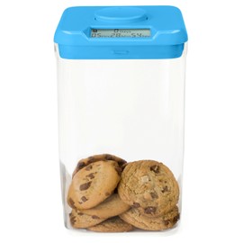 ﻿﻿﻿﻿Kitchen Safe Time Locking Container (XL), Timed Lock Box for Cell Phones, Snacks, and other unwanted temptations (Blue Lid + 10.4” Clear Base)