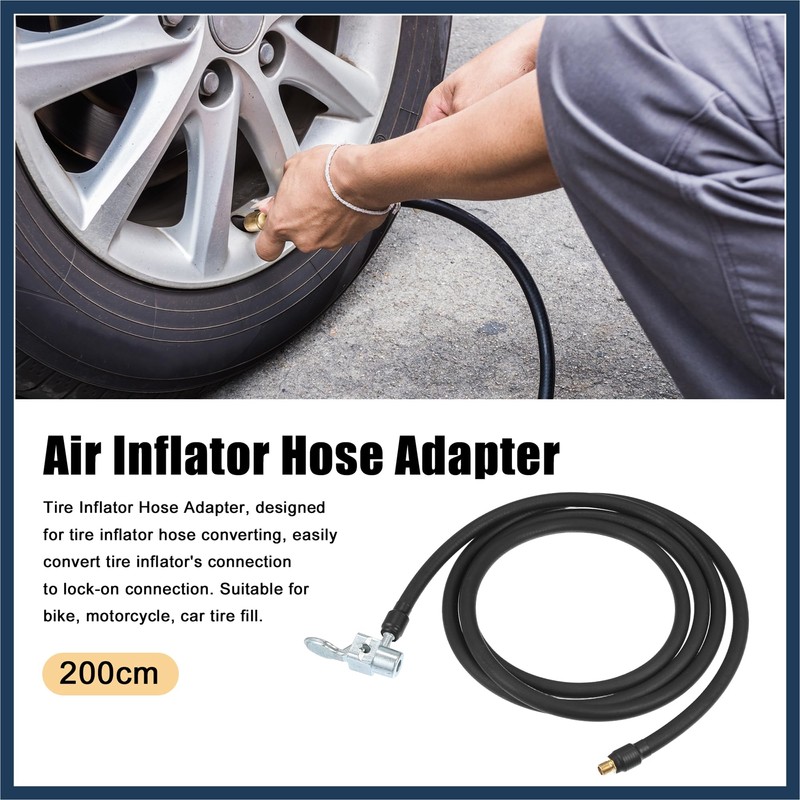 INFINAUTO 200cm 79" Car Tire Air Inflator Extension Hose Quick