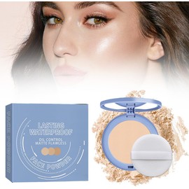 Polvos Compactos Maquillaje Matte Pressed Powdern Polvos Fijadores Maquillaje Facial Ligero, Polvo Compacto De Larga Duración