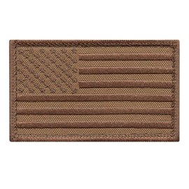 USA American Flag Tan Coyote Brown 2x3.25 Stars and Stripes Tactical Morale Fastener Cap Patch