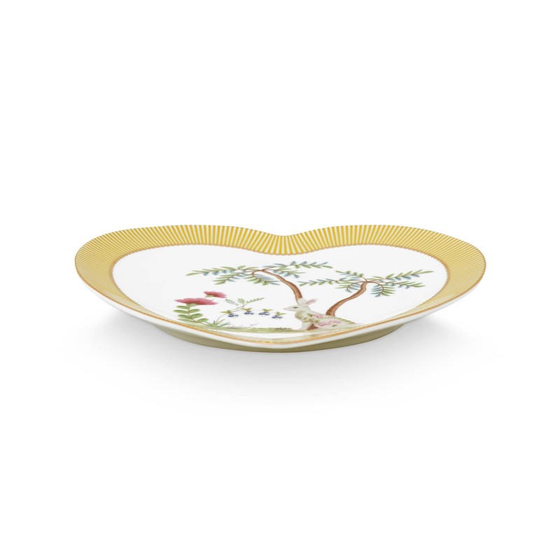 Pip Studio La Majorelle Heart Shaped Plates Yellow D 21.5