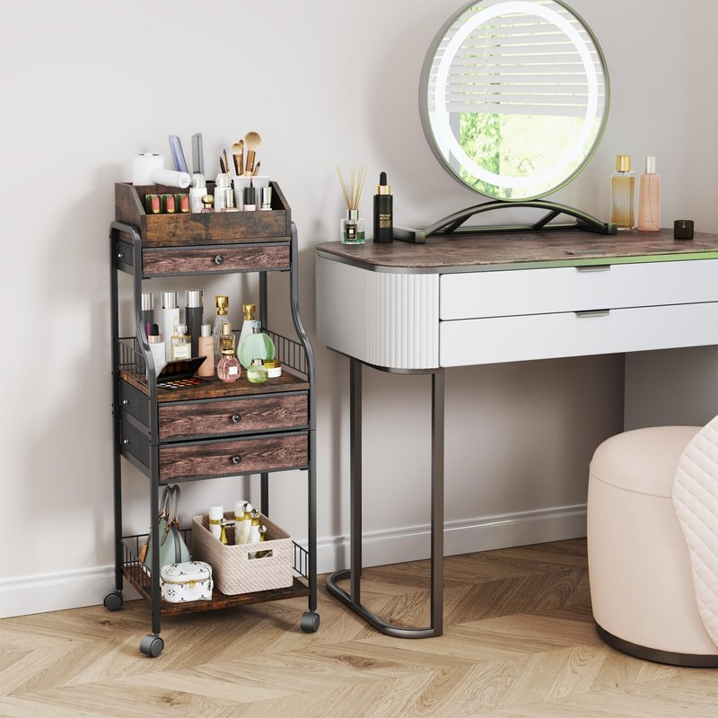 HapiRm Floor Makeup Organizer Storage - Vanity Skincare Make Up