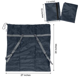 CALACH Extra Large Laundry Bag Backpack 27â x 34â Sturdy and tear resistant polyester backpack with drawstring closure and shoulder straps Machine washable College Dorm Travel Camping laundry bag Navy