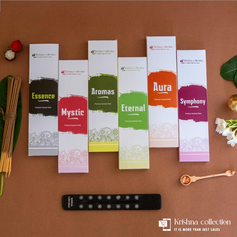 Krishna Collection Incense Sticks – Odor Elimination, Long-Lasting Aroma for