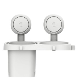 Fine Suction Cup Powerful Rack Push De Lock Accessory & Dryer Holder Will Not Fall Off Wall Scratch FIN-878 White Approx. 8.9 x 5.4 x 7.7 inches (22.5 x 13.8 x 19.5 cm)
