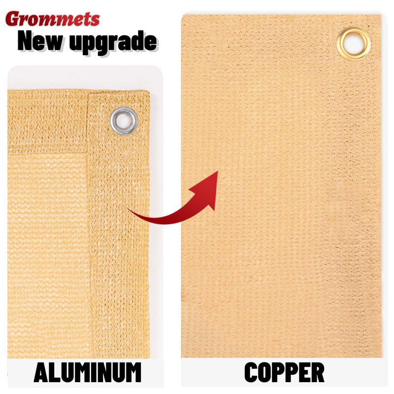 SUNNY GUARD Shade Cloth 4/6/8/10/12 FT Sun Shade Screen Fabric