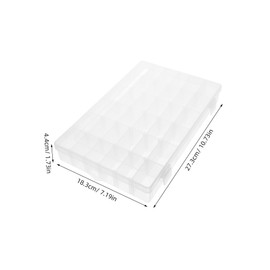 Ipetboom 36Grids Clear Plastic Organizer Box with Removable Compartments for Baking Tools Transparent Storage Container for Craft Supplies Scissors Nails and Piping Tips