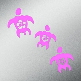 CMI Hibiscus Turtle Decal Sticker Premium Quality Light Pink Vinyl