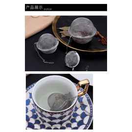 Stainless Steel Mesh Tea Ball Infuser, Large Sphere with Chain, Tea Strainer for Loose Leaf Tea