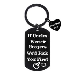 BESPMOSP Funny Uncle Keyring Best Uncle Ever Gifts Uncle Gifts from Niece Nephew Father's Day Gifts for Uncle Birthday Gifts for Uncle Present If Uncles Were Boogers We’d Pick You First Keyring