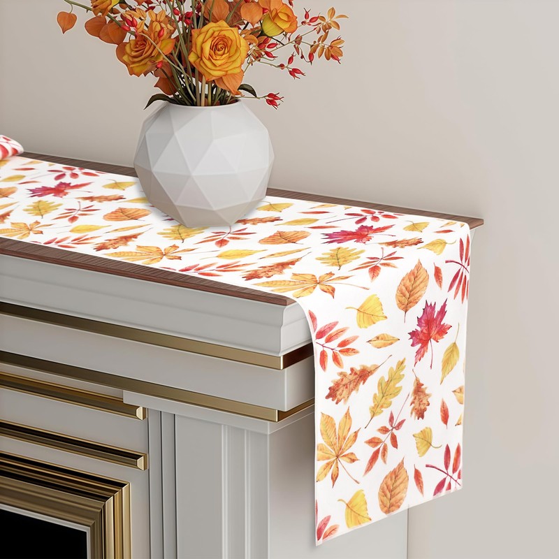 OWENIE Fall Table Runner for Kitchen Dining Table, Thanksgiving Autumn