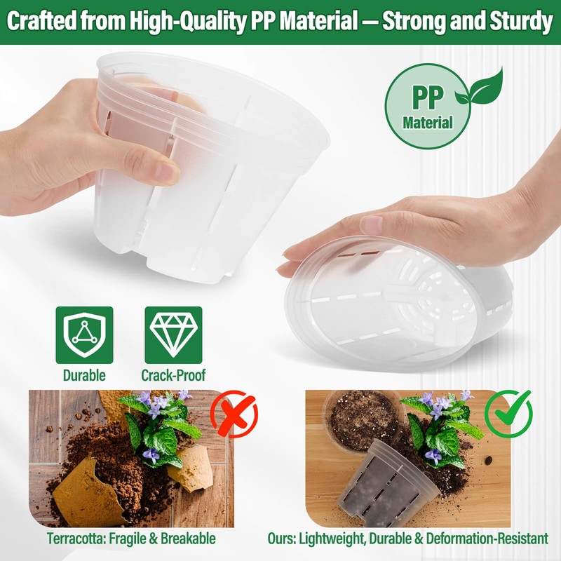 Tetutor 12 Pack Plastic Orchid Pots with Holes, 4, 5,