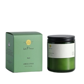 beFlow Crackling Wooden Wick Candle-Handcrafted with 100% Natural Soy Wax-Scented Candle-Lime & Citrus-Aromatherapy Candle-Gifts for Men and Women-Standard 7 oz-45 Hours Burn time