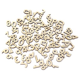 Honbay 100PCS 15mm/0.6inch Natural Wooden Numbers for DIY Crafts, 0-9, 10PCS for Each