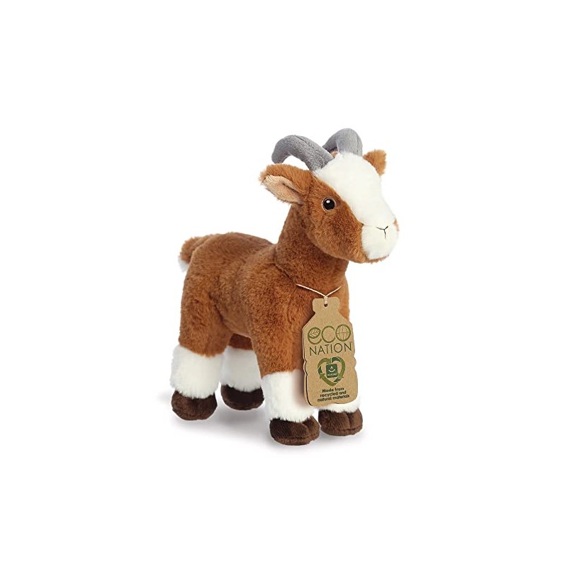 Aurora, 35052 Eco Nation Goat, 10.5In, Recycled Soft Toy, Brown