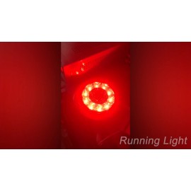 AUTOXBERT 2X 4inch Round Red White 16-LED Truck Trailer Brake Stop Turn Signal Tail Lights