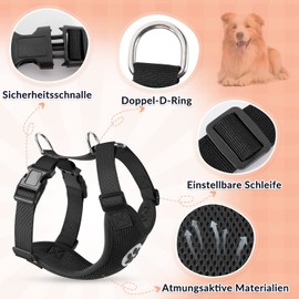 SlowTon Dog Harness for Dogs, No Pull Safety Harness, Small and Medium Dogs, Chest Harness, Soft, Padded, Breathable