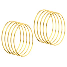 PATIKIL 4 Inch Dream Catcher Rings, 10 Pcs Metal Macrame Wreath Floral Round Ring Hoop for Christmas Decor Home Car DIY Craft Wedding Wall Hanging Decorations, Gold