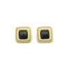 Chunky Black Gold Earrings for Women,Vintage Large Oval Square Statement