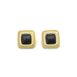 Chunky Black Gold Earrings for Women,Vintage Large Oval Square Statement Earrings,Trendy Dangle Earring Funky Jewelry (Golden1)