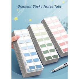 Gradient Sticky Notes Tabs, Transparent Index Tabs for Book Reading, File Classification, Flags, Label, Page Markers (Gradient Green L+M+S)