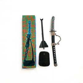 Letter Opener, Japanese Sword Letter Opener with Stand, 17 cm, Office Novelty Gift Miniature Samurai Sword, Katana Model Collectros