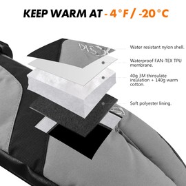 EXski Waterproof Winter 3-Finger Ski Gloves Warm Insulated Snow Mittens for Cold Weather Snowboard Snowmobile Grey XX-Large