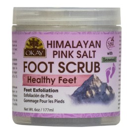 OKAY Himalayan Pink Salt with Seaweed Foot Scrub, 6 Ounce