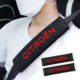 2pcs Car Universal Seat Belt PU Belt Pads Compatible with Berlingo / C-Elysée / C1 / C3 / C4 / C5 / DS3 / Jumper / Jumpy / Spacetourer Car SUV Truck Interior Accessories