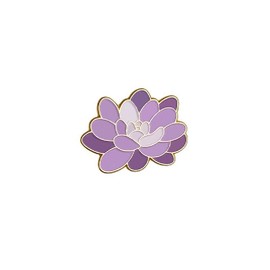 Violet, Sunflower, Lily, Peach Blossom Flower enamel pin brooch plant badge pin for bag decoration and creative medal (Violet)