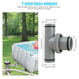 T Joint Pool Hose Connector 1.5"to 1.25",Filter Pump Hose Connector,Pool Hose Adapter for Pool Parts and Accessories (1.5" to 1.25"-3 Heads)