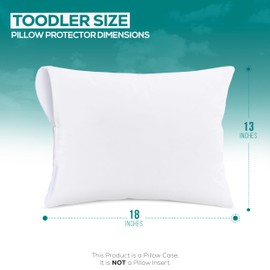 Set of 2 Pillow Protectors with Zipper Toddler Size, Bed Bug and Dust Mite Proof Pillow Covers, Ultra Soft Pillow Encasements, Moisture Wicking and Waterproof Pillow Cases by Utopia Bedding (White)