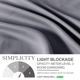 XWZO Short Curtains for Small Window, Blackout Curtains with Rod Pocket, RV Camper Window Curtains Tiers, Room Darkening Drapes for Kitchen, Bedroom, Bathroom and Basement, Grey, 42W x 36L, 2Pcs