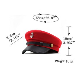 GRNUS Newsboy Cap for Women Casual Beret Hat Military Sailor Captain Cap Vintage Painter Fiddler Hat Ivy Peaked Flat Cap (Wine Red)