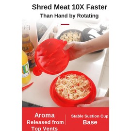 Chicken Shredder Tool for Cooked Meat – Manual Meat Separator Shredder for Chicken Breast, Pulled Pork, Beef – Kitchen Gadget for Meal Prep, Salad, Baby Food – BPA-Free, Dishwasher Safe