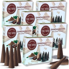 Sandalwood Incense Cones - Total 60 Cone Incense - Six Packs of 10 Insence Cones - Incense Cones Scented - Cone Incense Scents - Insense Cones - Inscent Cones