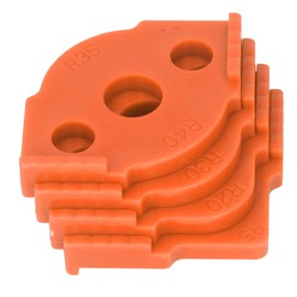 Plantillas de enrutador de plantilla de radio de 4 piezas, plantillas de enrutamiento de radio de esquina, R5 a R40, plantillas de bits de enrutador de esquinas redondeadas de enrutamiento(Naranja)