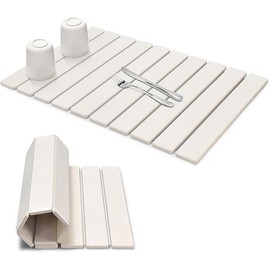 Large Stone Dish Drying Mats for Kitchen Counter, 24"(L)×16"(W) Quick Dry Collapsible Dish Drying Mat, Eco-Friendly Absorbent Diatomaceous Earth Mats for Dishes Bottles Cups, Match Any Countertop