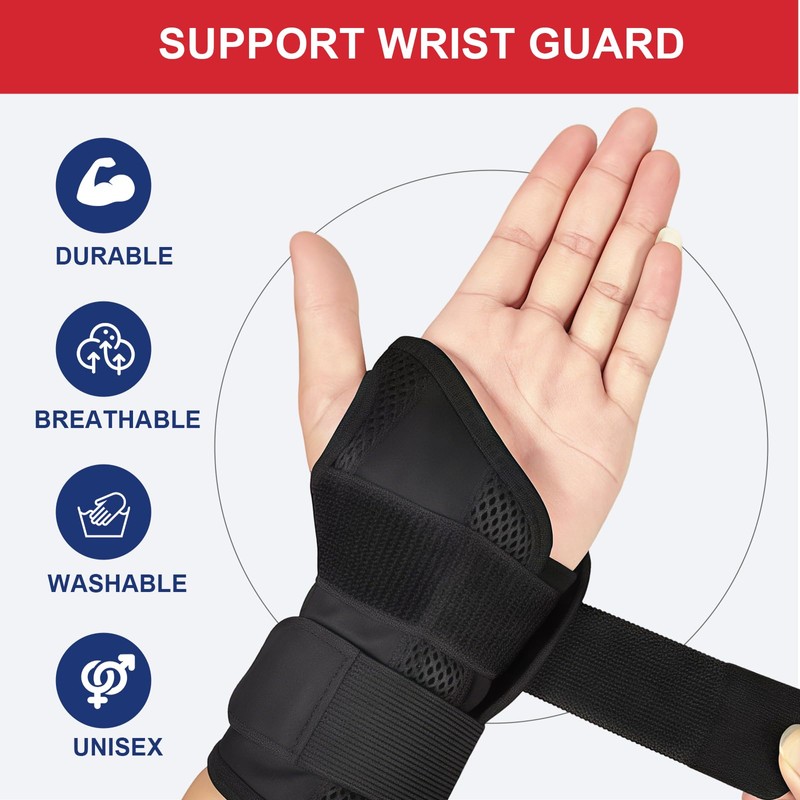Wrist Splint with Adjustable Orthosis, Wrist Support with Adjustable Splint,